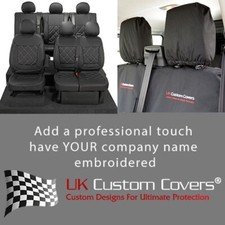 Renault Trafic Crew Cab Seat Covers Leatherette Embroidery (2014 On) 1027 1028
