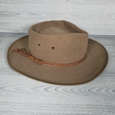 Akubra Drover Featherweight Hat Pure Fur Felt Size 56 Outback Rancher Cowboy 