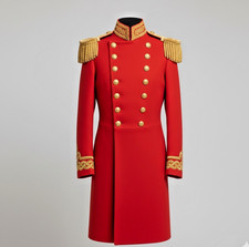 Red Admiral's Tailcoat - Naval Dress Uniform Military Formal Coat - Tailored