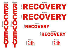 RECOVERY vinyl graphics kit 8 piece, truck lorry stickers decals DIY sign making
