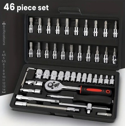 Metric socket 46pcs hss - socket, 1/4"