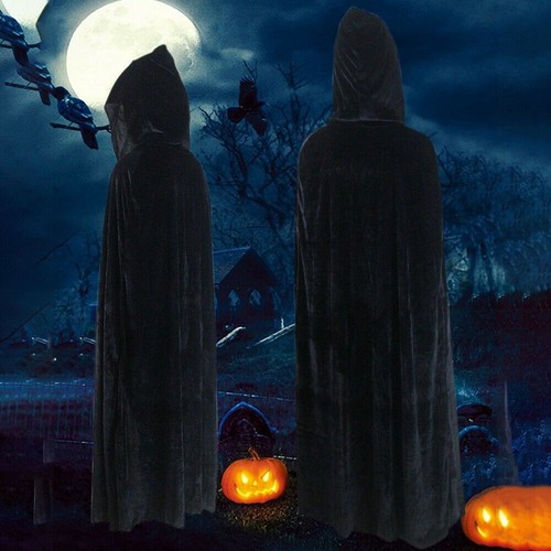 Velvet hooded robe cloak - velvet, cape