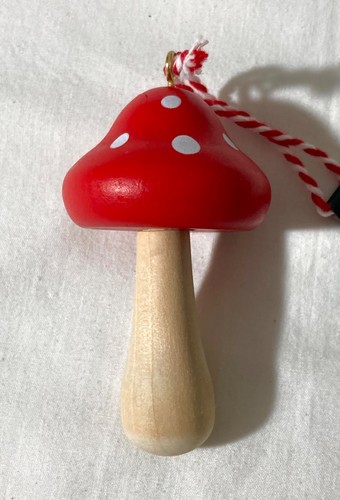 Wooden red cap toadstool - wooden,