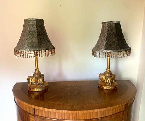 Pair elephant table - ,