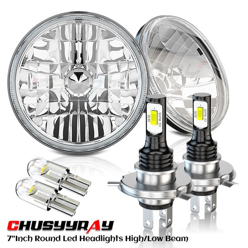 Round led headlights hi lo - round,