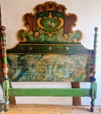 Rare Antique 19th century Headboard Bed Frame Only . With  "Putti" type faces .