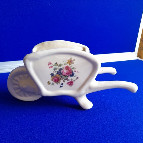 Ceramic wheelbarrow planter - wheelbarrow,