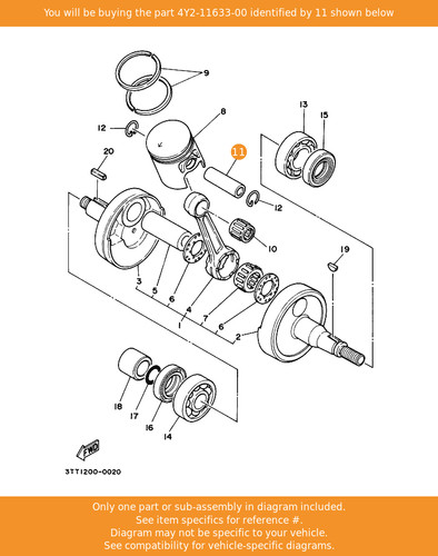 Yamaha pin piston - yamaha, pin,
