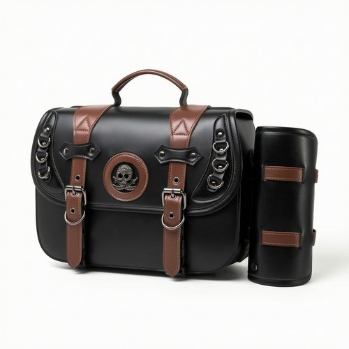 Motorcycle side bag with pouch - motorcycle,