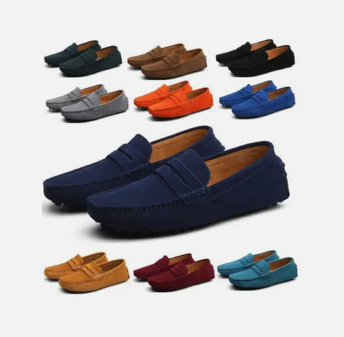 Men loafers suede leather - men's,