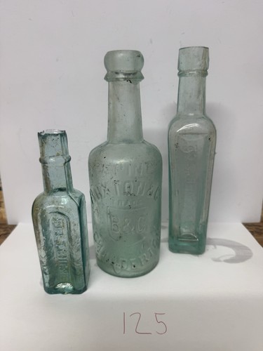 Antique aqua glass bottles - antique,