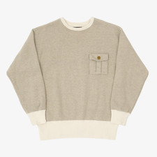 The Real McCoy's Military Pocket Sweatshirt Oatmeal Medium Made in Japan