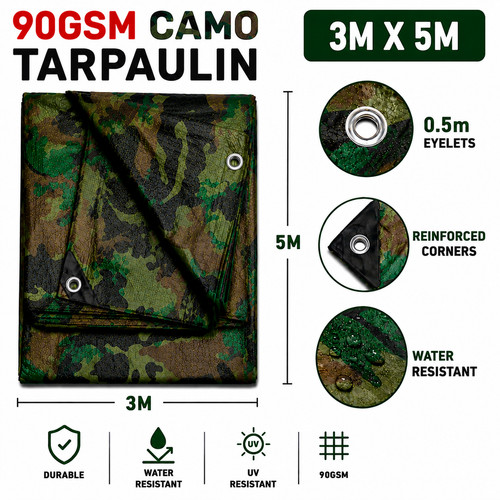 Camouflage tarpaulin 5m - 3m, x