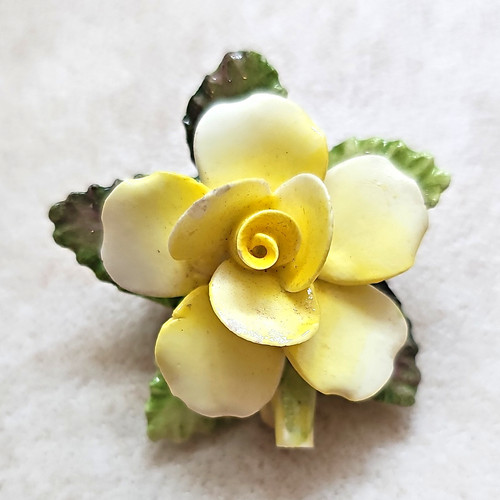 Vintage bone china yellow rose - vintage,