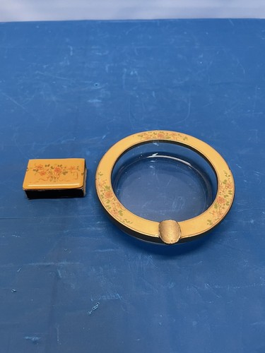 Pcej vintage glass and - vintage, brass