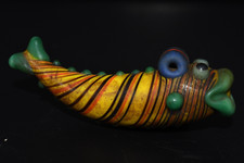 OLD Ancient Fertile Valley Mosaic Glass Rainbow Fish Bead 300 BC