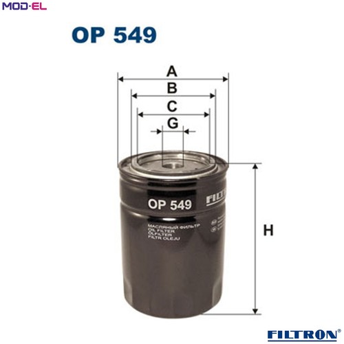 Oil filter 549 for lexus - op,