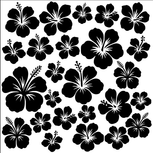 Hibiscus flowers vinyl - hibiscus,