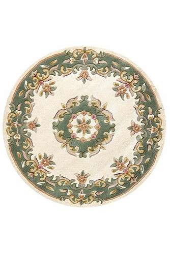 Cream green round half - green,