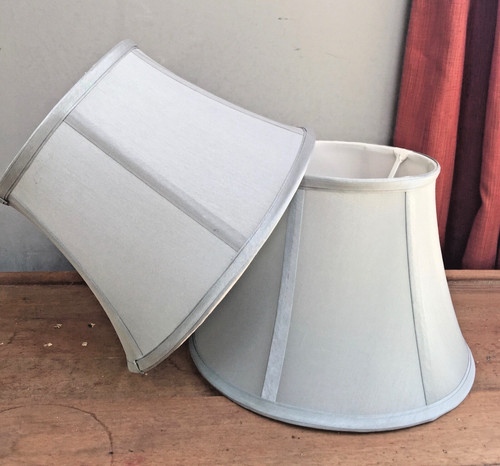 Grey silk lampshades - lampshades, 11"