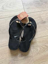 Havianas Slim Glitter Black Flip Flops New with Tags