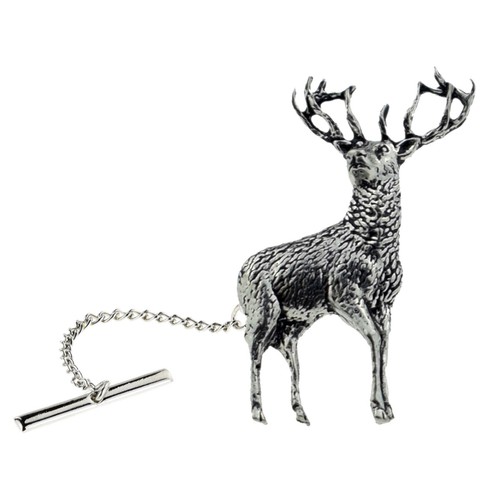 Stag standing english - standing, pewter