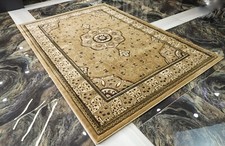 Sultan Medallion Thick Soft  Rugs Beige High Quality New  Large And Small