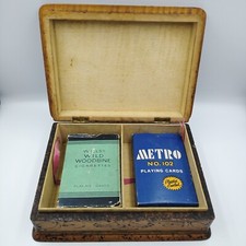 Vintage wooden etched playing