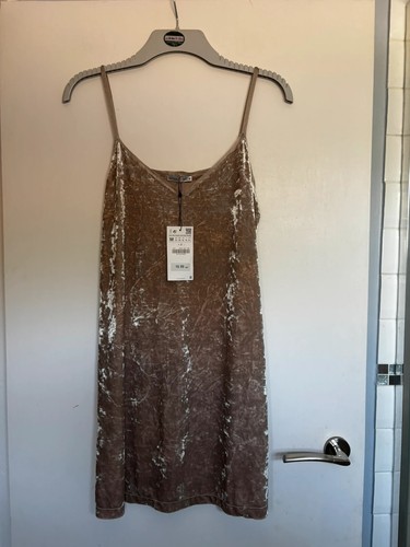 Zara crushed velvet champagne