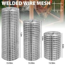 30M Welded Wire Mesh Galvanised Fence Aviary Rabbit Hutch Chicken Run Coop Pet