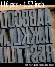 letterpress wood printing blocks 116 pcs 1.57" tall alphabet type woodtype ABC