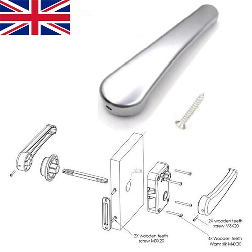 Silver toilet door handle - 1x,