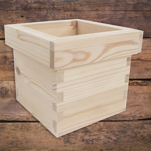 Small square unpainted wooden - small,