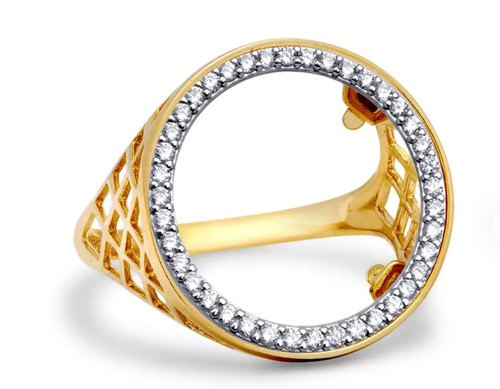 9ct gold half - sovereign, ring