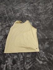 Nike Dri-Fit Studio Open Back Tank Top Womens Large Gym Yoga Gold