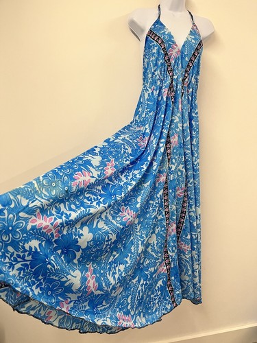 Blue dress long summer holiday - summer,