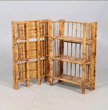 Pair Antique Bamboo Shelves