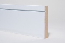 Skirting Board  White Primed MDF  Square Edged and Grooved  144 x 18 x 2700mm