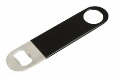 Bar Blade Bottle Opener Heavy Duty 7" Stainless Steel Black Vinyl Coated Bar Pub