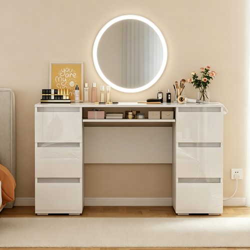 White dressing table high - table,