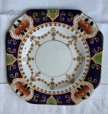 Vintage Melba Bone China Square Cake Side Plates Imari Design with gold detail