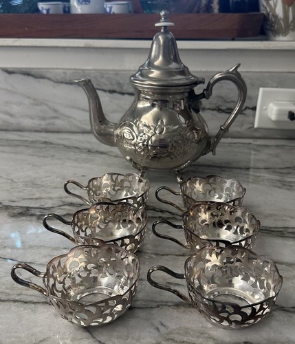 Vintage silver teapot coffee - teapot,
