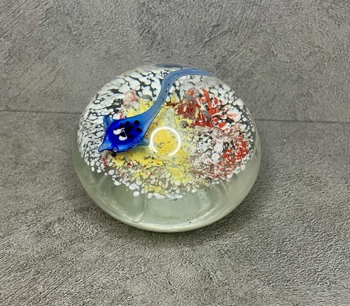 Vintage hand blown glass - blown, fish