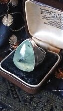 Vintage 1970-s Sterling Silver Peridot Huge Signet/Ring Size US 9 1/2 UK S 1/2