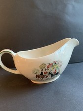 Rare 50s large Vintage Alfred Meakin country Life Hunting Scene Gravy Boat 