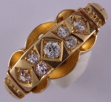 Edwardian 18ct gold 7 diamond