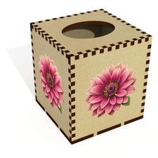 Square 'Dahlia Flower' Wooden