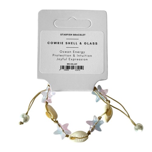 Cowrie shell glass starfish - &,