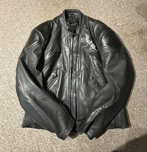 Richa black leather - black, motorcycle