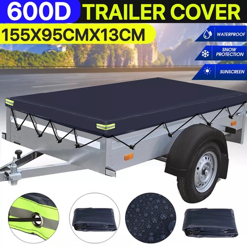 Blue trailer cover with bungee - trailer,